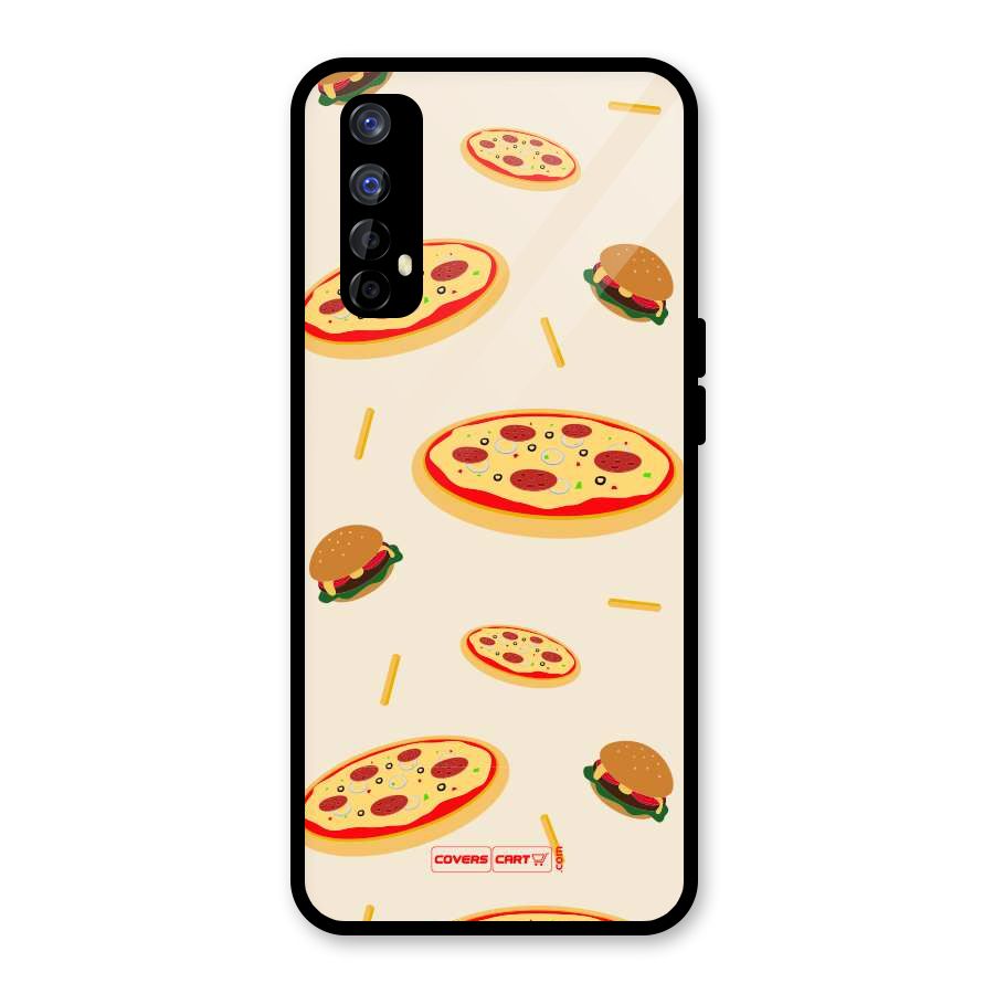 Pizza and Burger Love Glass Back Case for Realme 7