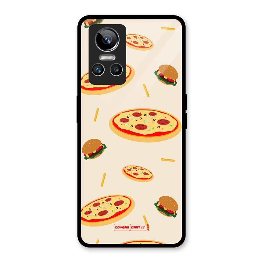 Pizza and Burger Love Glass Back Case for Realme GT Neo 3
