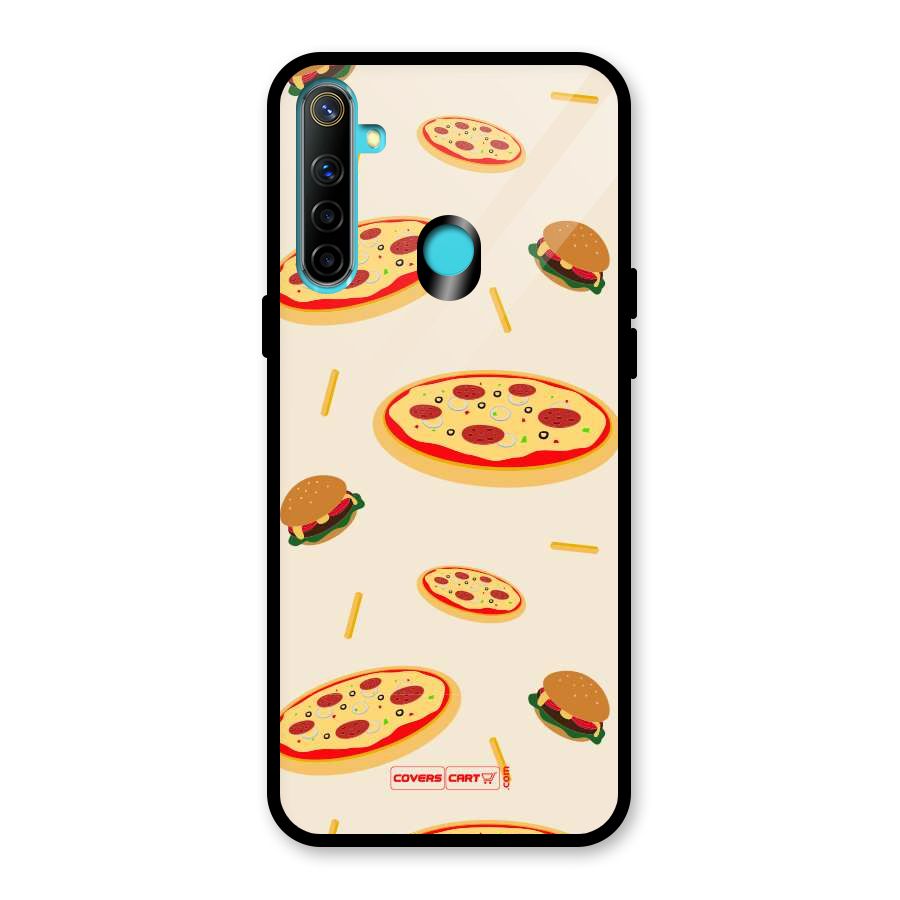 Pizza and Burger Love Glass Back Case for Realme Narzo 10