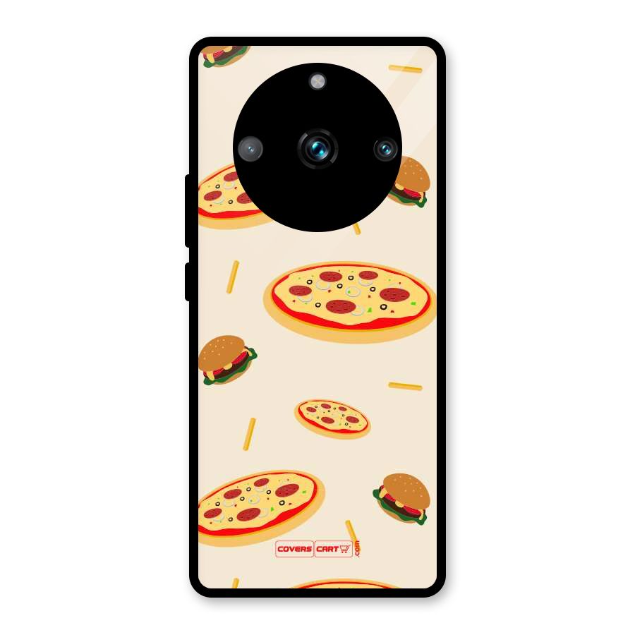 Pizza and Burger Love Glass Back Case for Realme Narzo 60 Pro