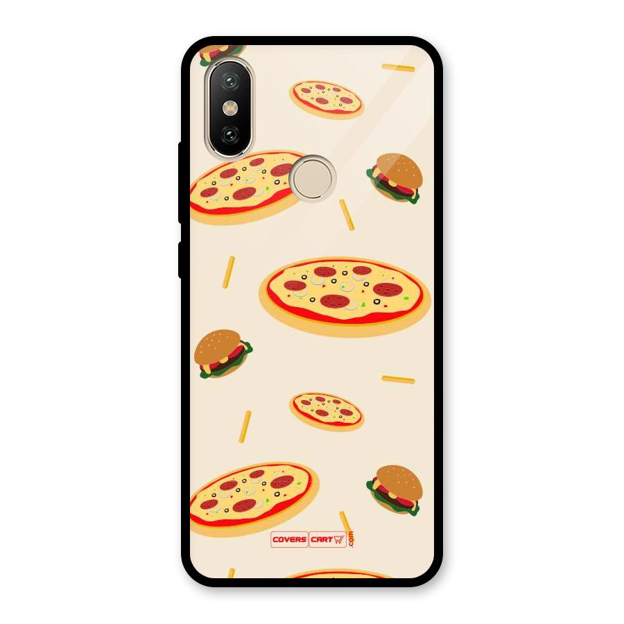 Pizza and Burger Love Glass Back Case for Redmi A2
