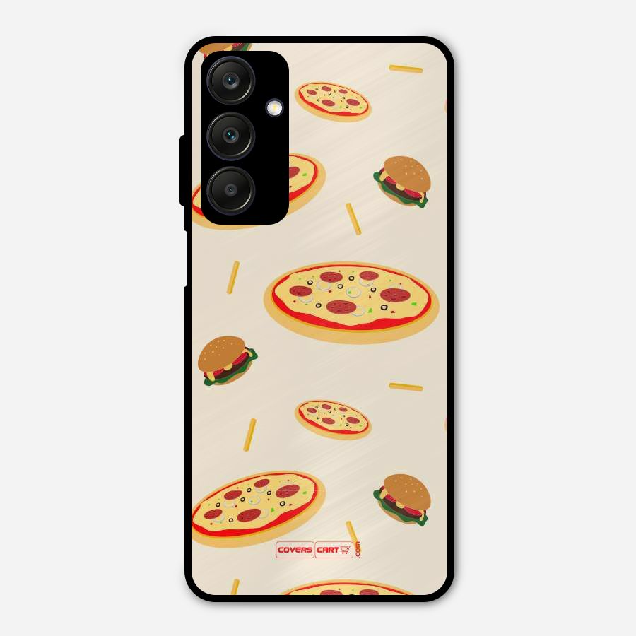 Pizza and Burger Love Metal Back Case for Galaxy A25 5G