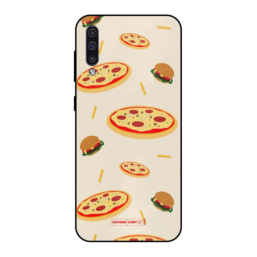 Pizza and Burger Love Metal Back Case for Galaxy A50s
