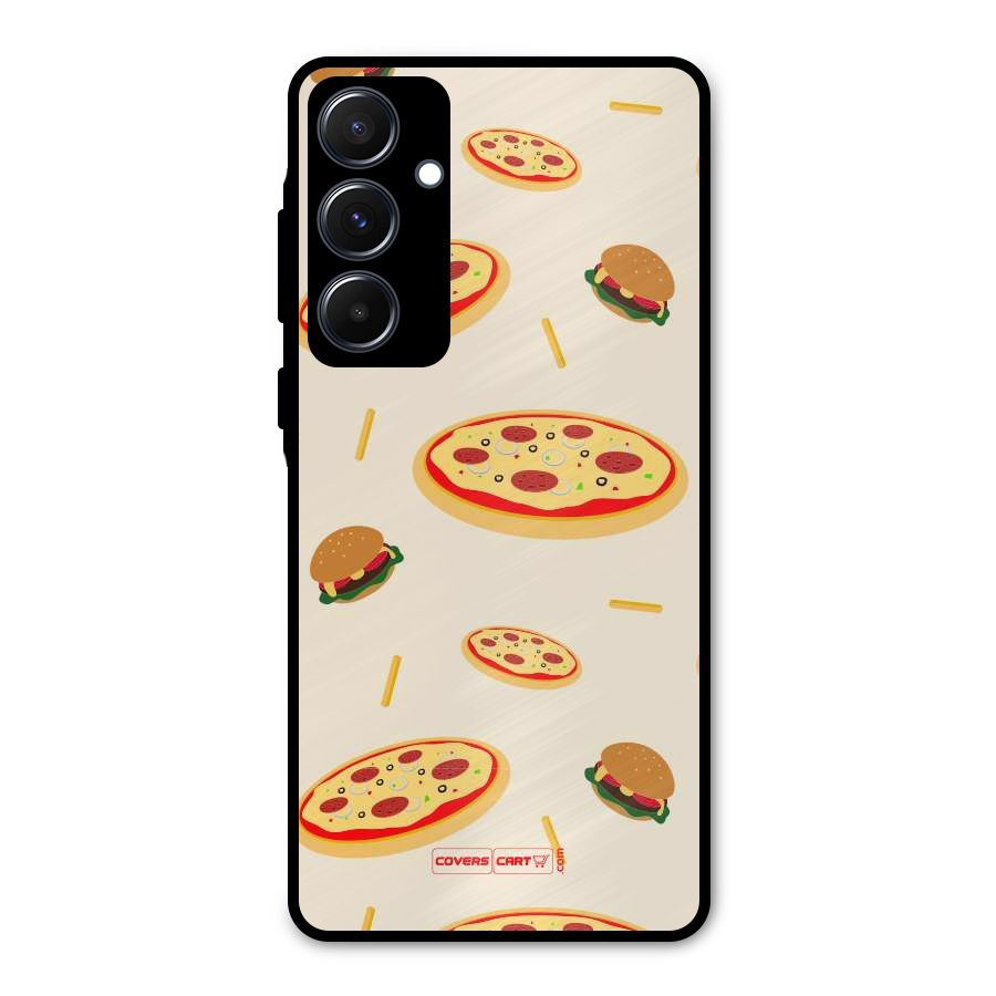 Pizza and Burger Love Metal Back Case for Galaxy A55
