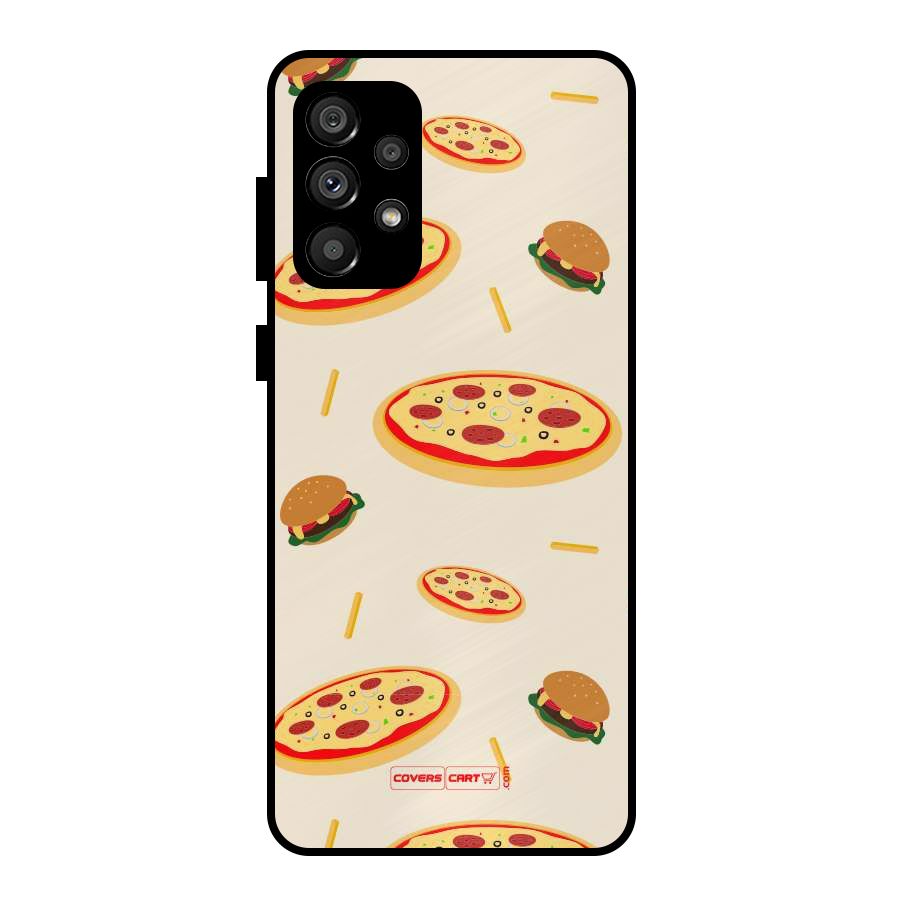 Pizza and Burger Love Metal Back Case for Galaxy A73 5G