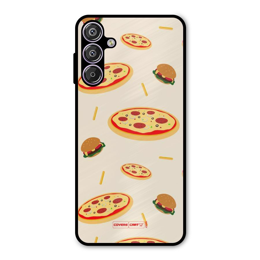 Pizza and Burger Love Metal Back Case for Galaxy F15
