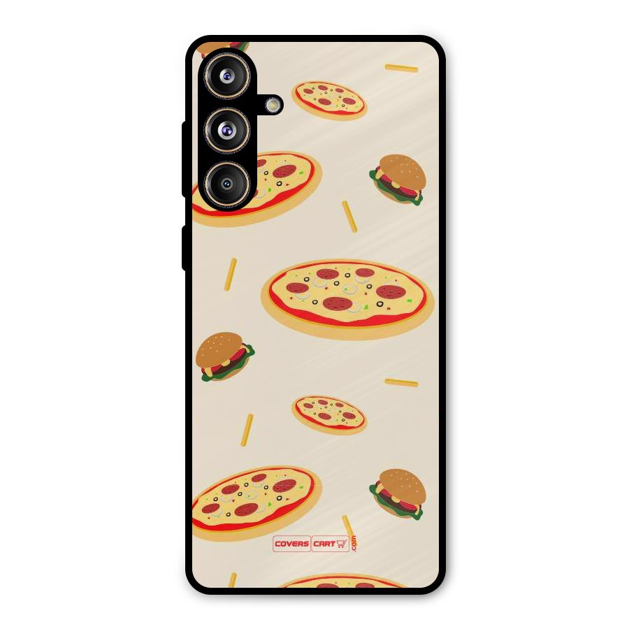 Pizza and Burger Love Metal Back Case for Galaxy F55