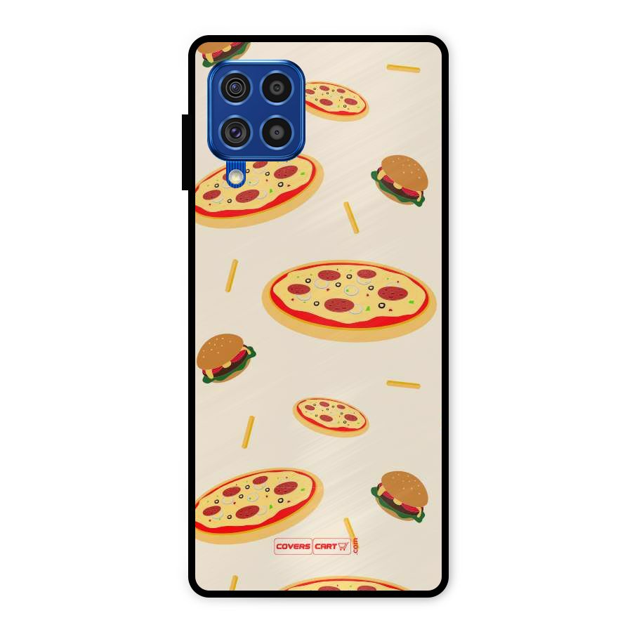 Pizza and Burger Love Metal Back Case for Galaxy F62