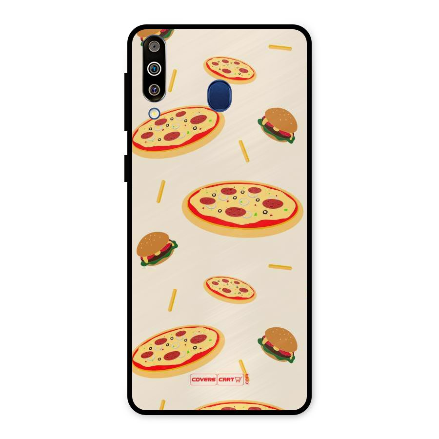 Pizza and Burger Love Metal Back Case for Galaxy M30