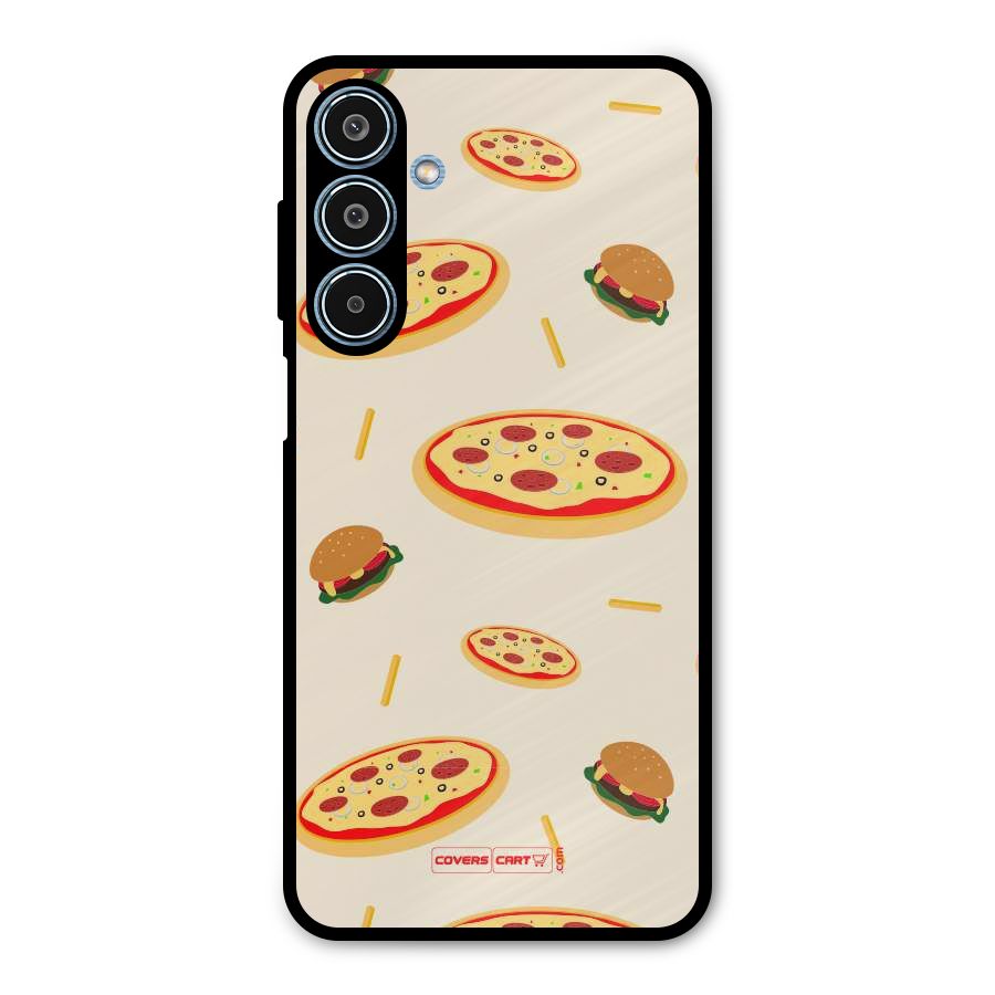 Pizza and Burger Love Metal Back Case for Galaxy M35