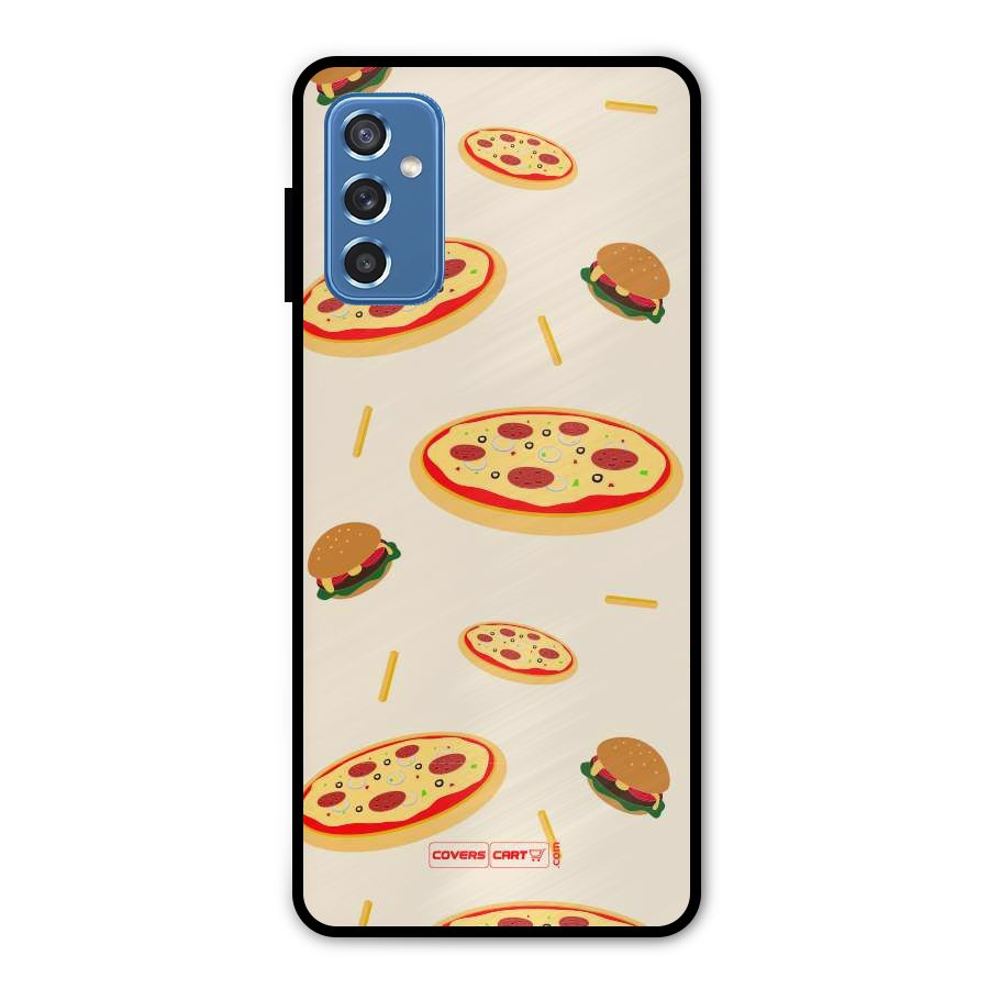 Pizza and Burger Love Metal Back Case for Galaxy M52 5G