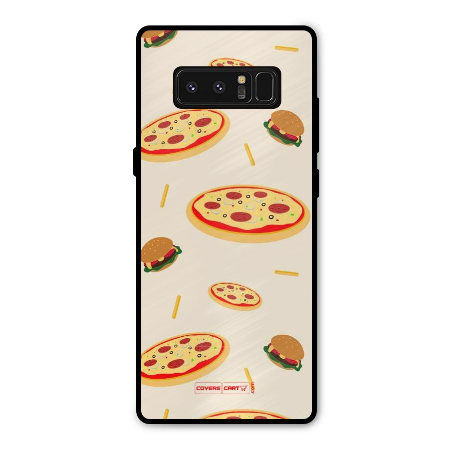 Pizza and Burger Love Metal Back Case for Galaxy Note 8