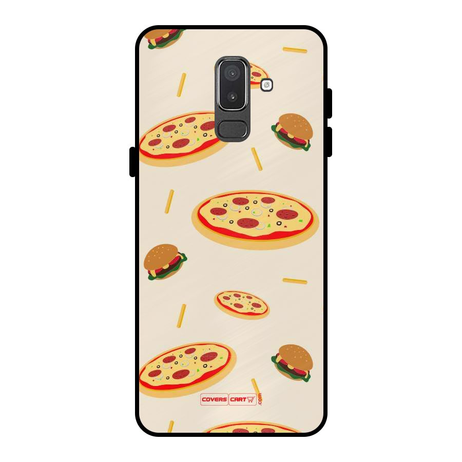 Pizza and Burger Love Metal Back Case for Galaxy On8 (2018)