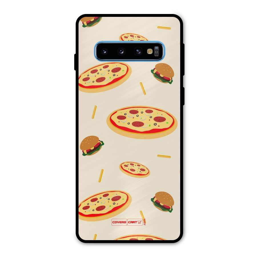 Pizza and Burger Love Metal Back Case for Galaxy S10