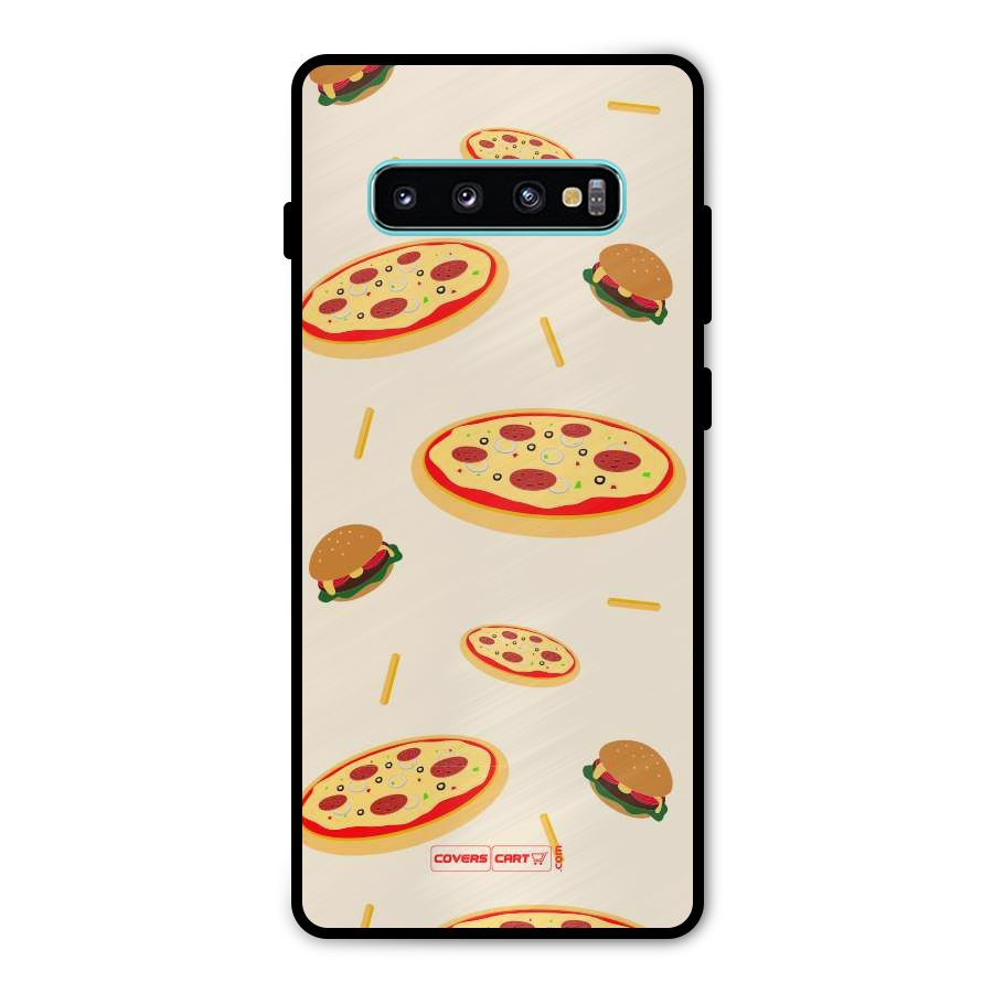 Pizza and Burger Love Metal Back Case for Galaxy S10 Plus