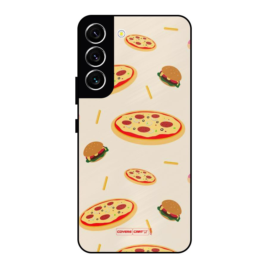 Pizza and Burger Love Metal Back Case for Galaxy S22 5G