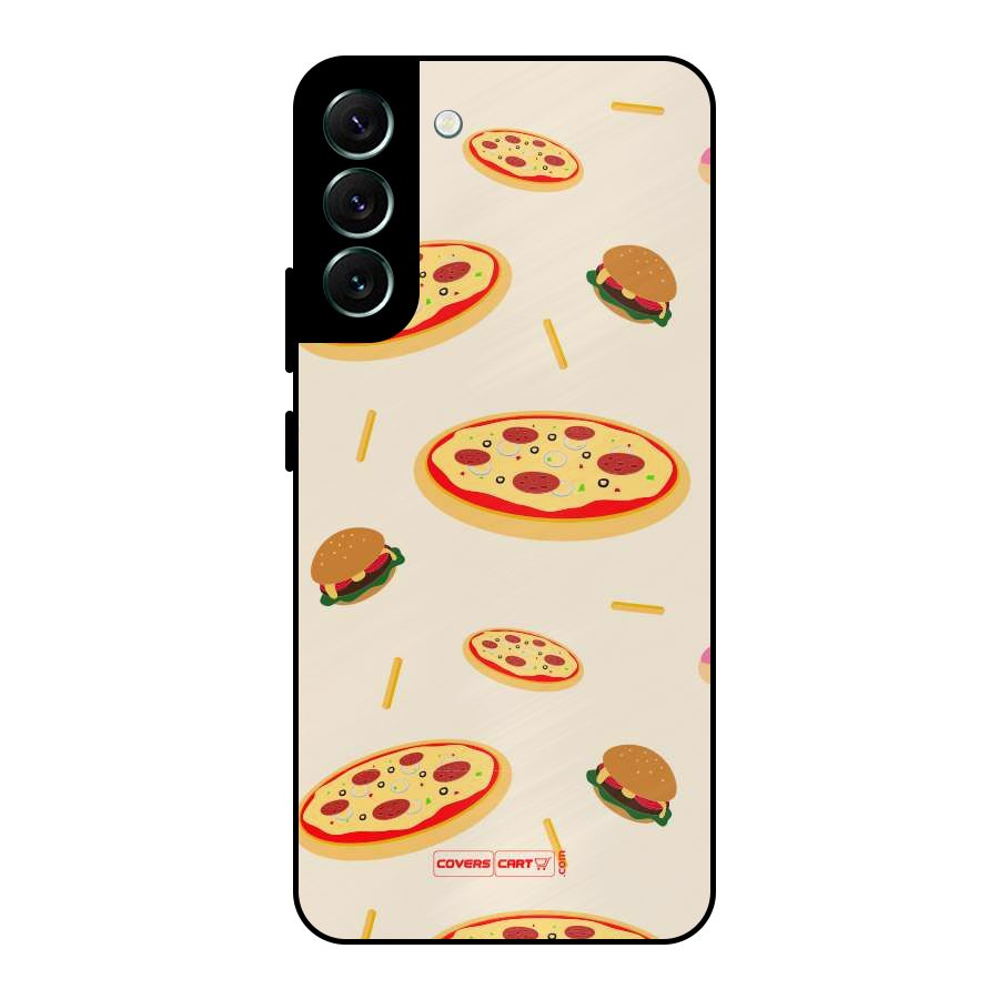 Pizza and Burger Love Metal Back Case for Galaxy S22 Plus 5G