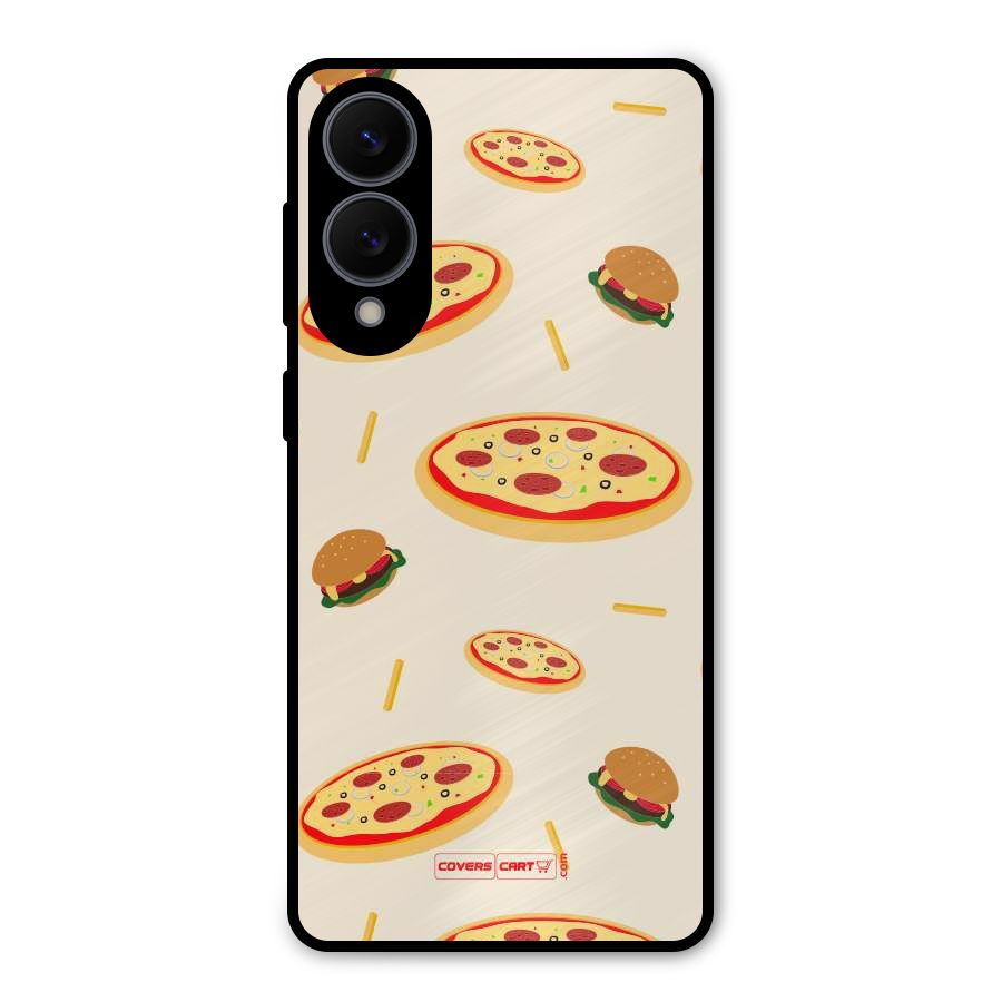 Pizza and Burger Love Metal Back Case for Galaxy S25 Edge