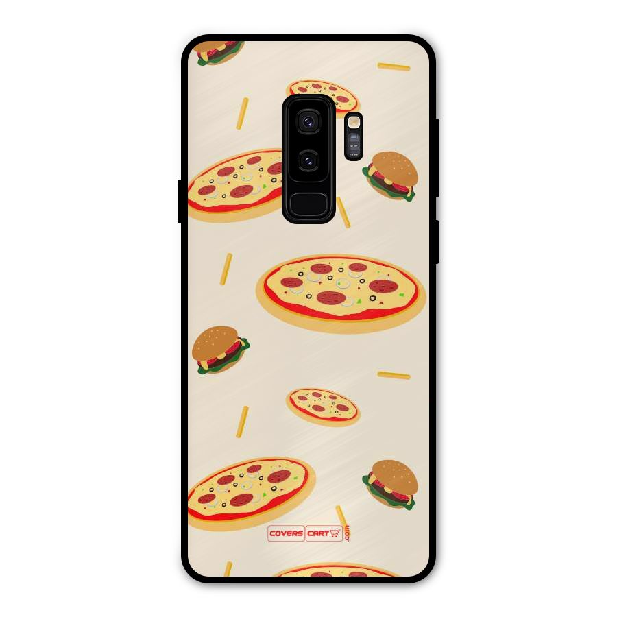 Pizza and Burger Love Metal Back Case for Galaxy S9 Plus