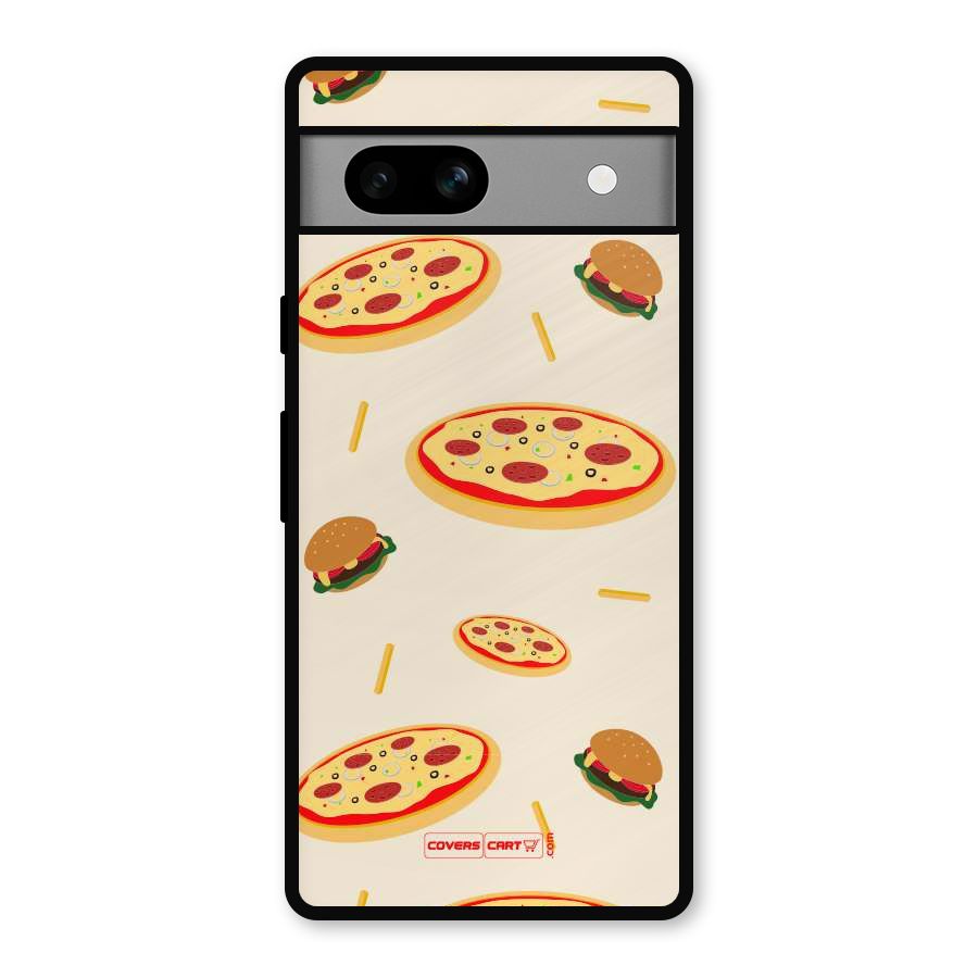 Pizza and Burger Love Metal Back Case for Google Pixel 7a