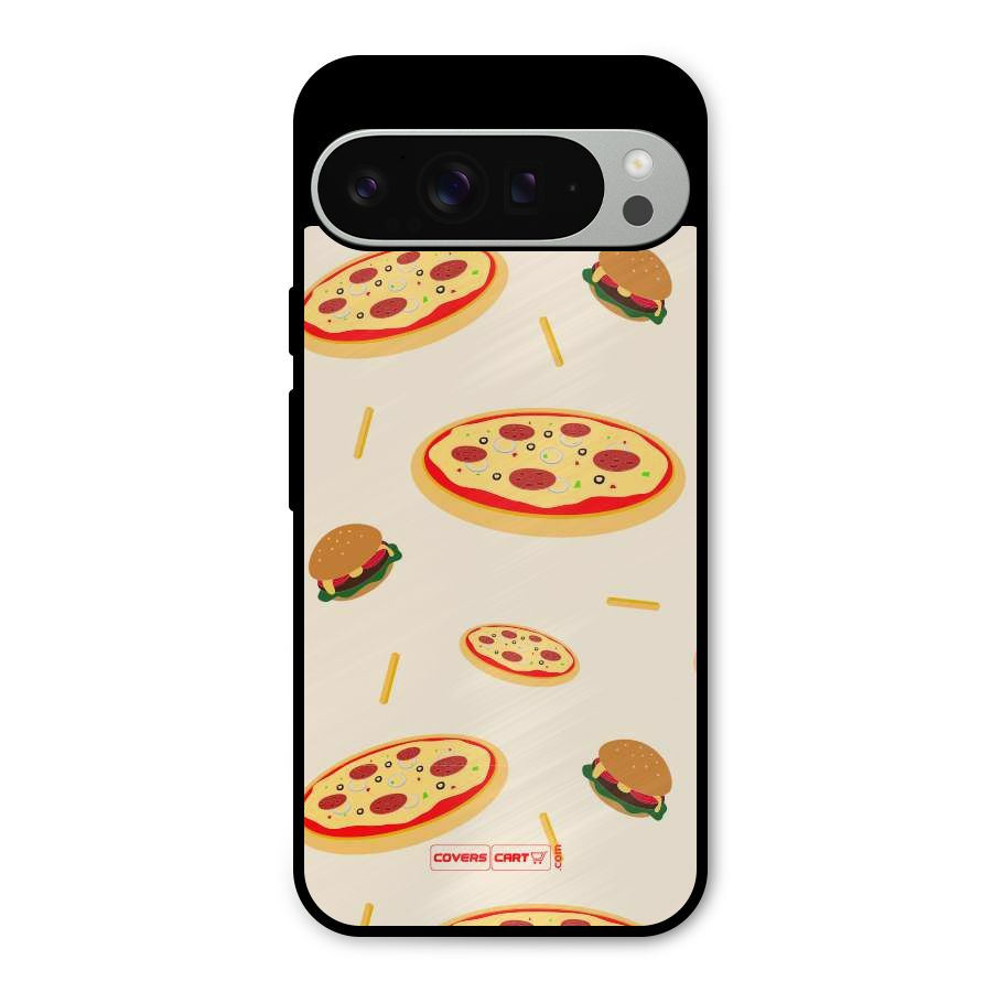 Pizza and Burger Love Metal Back Case for Google Pixel 9 Pro XL
