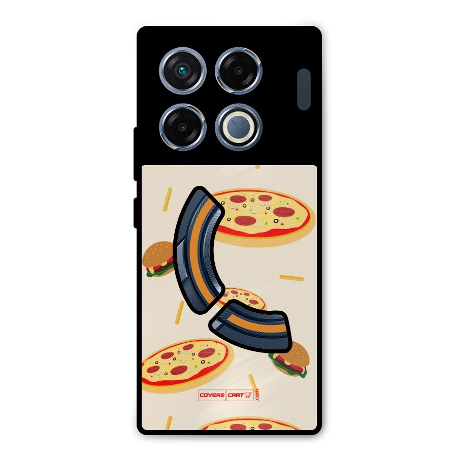 Pizza and Burger Love Metal Back Case for Infinix GT 20 Pro