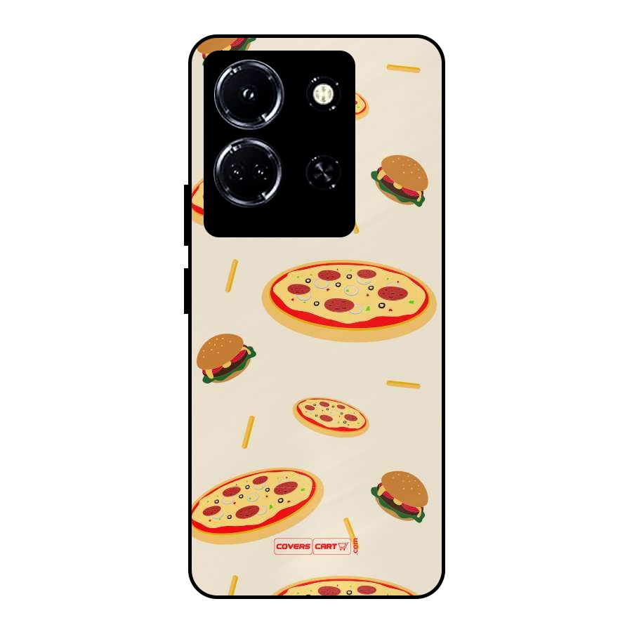 Pizza and Burger Love Metal Back Case for Infinix Note 30 5G