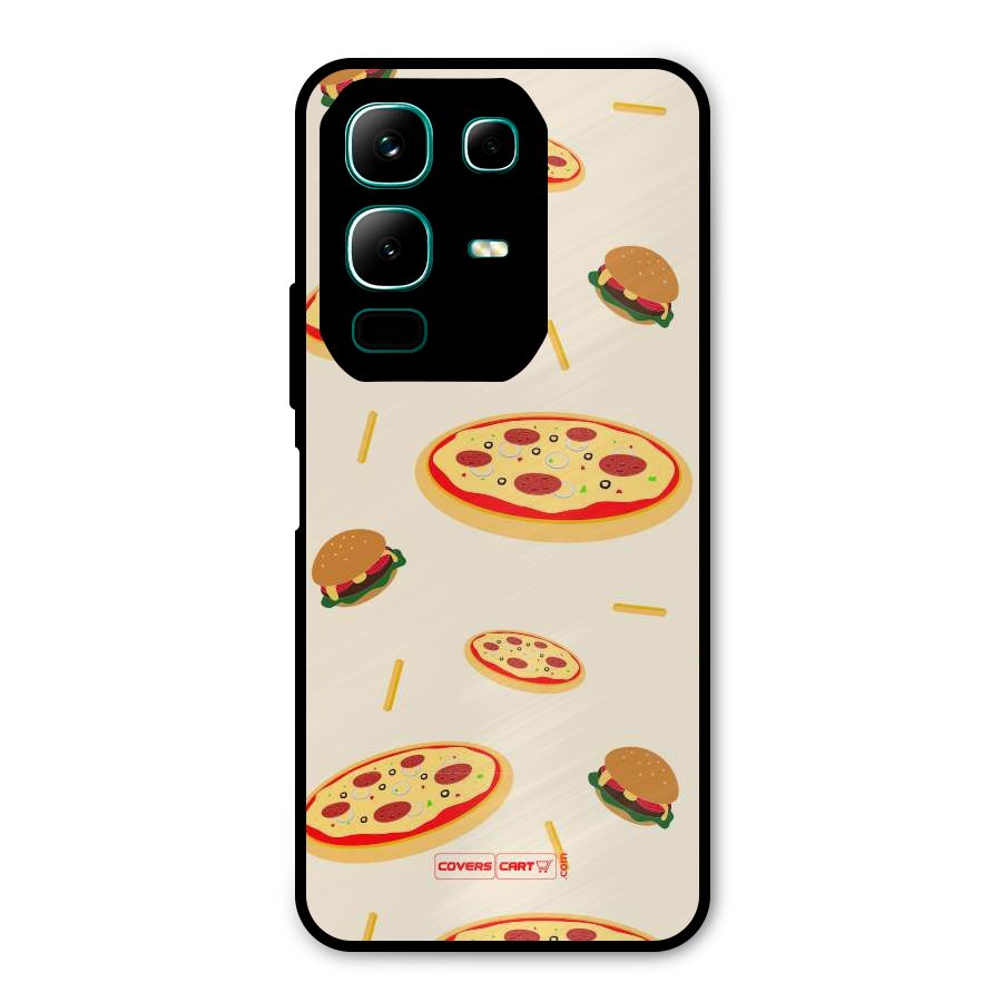 Pizza and Burger Love Metal Back Case for Infinix Note 50x