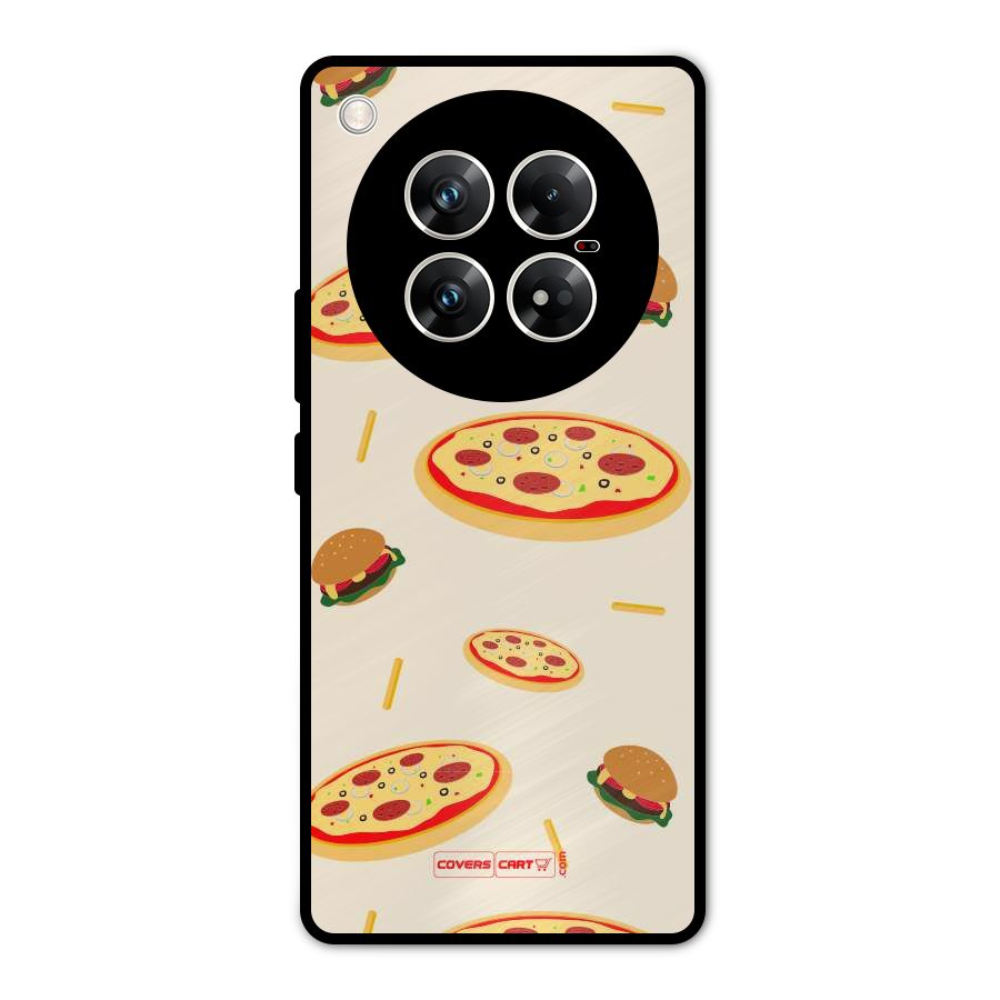 Pizza and Burger Love Metal Back Case for Infinix Zero 40 5G