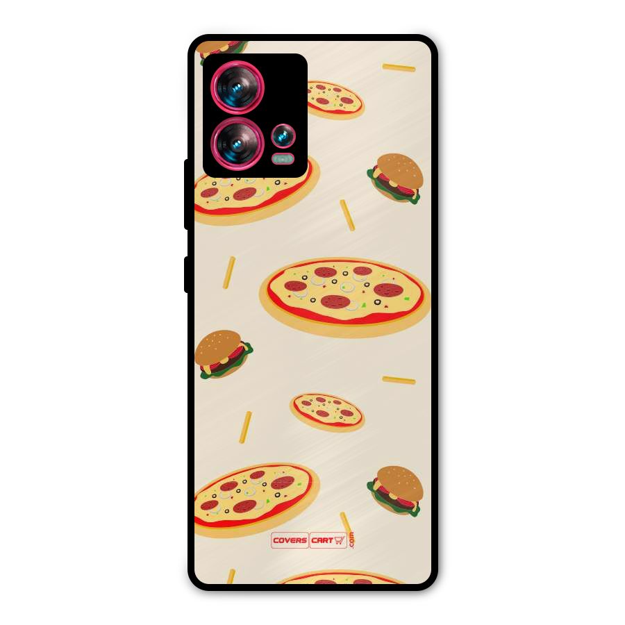 Pizza and Burger Love Metal Back Case for Motorola Edge 30 Fusion
