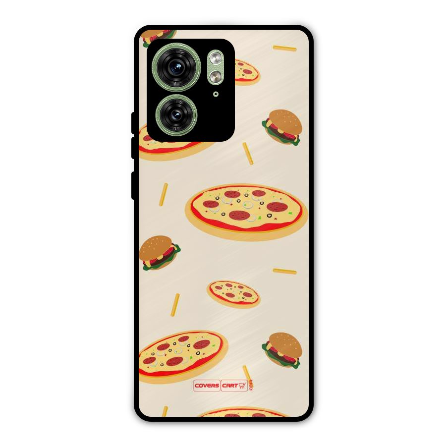 Pizza and Burger Love Metal Back Case for Motorola Edge 40 5G