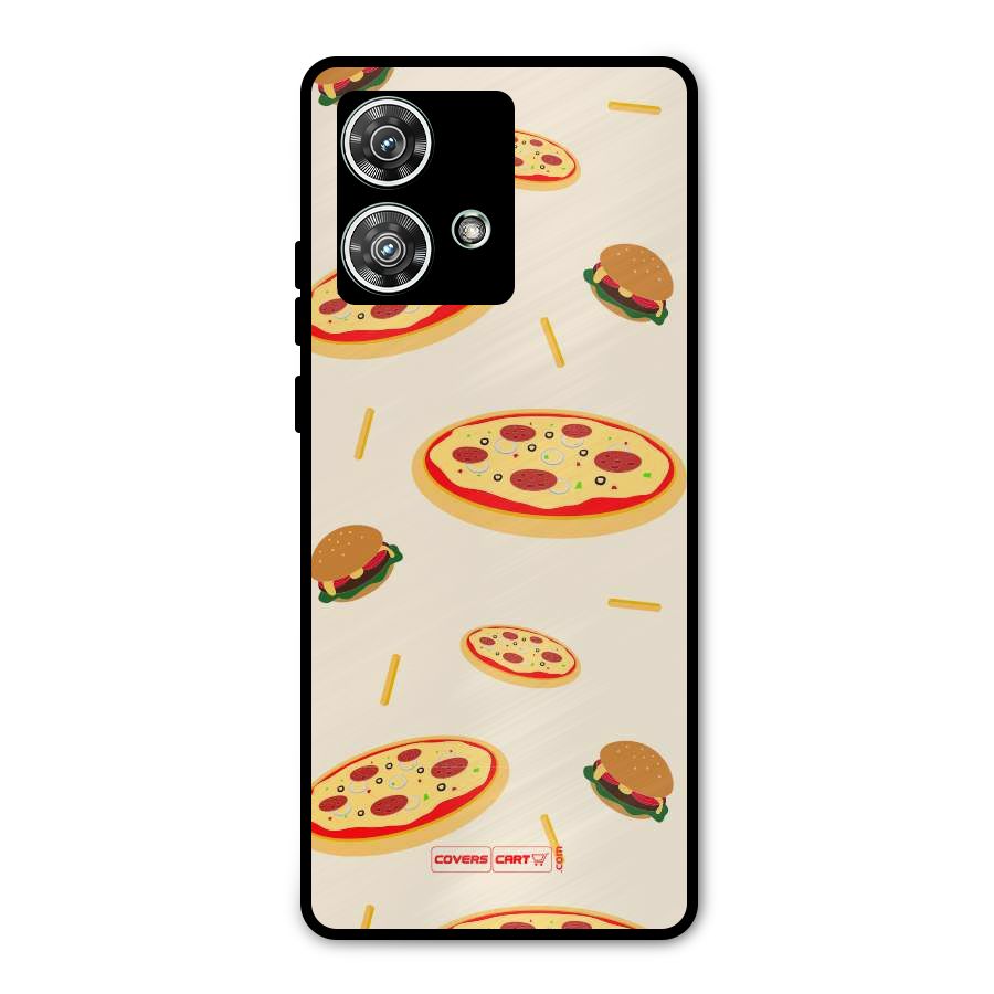 Pizza and Burger Love Metal Back Case for Motorola Edge 40 Neo