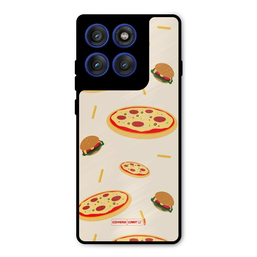 Pizza and Burger Love Metal Back Case for Motorola Edge 60 Pro