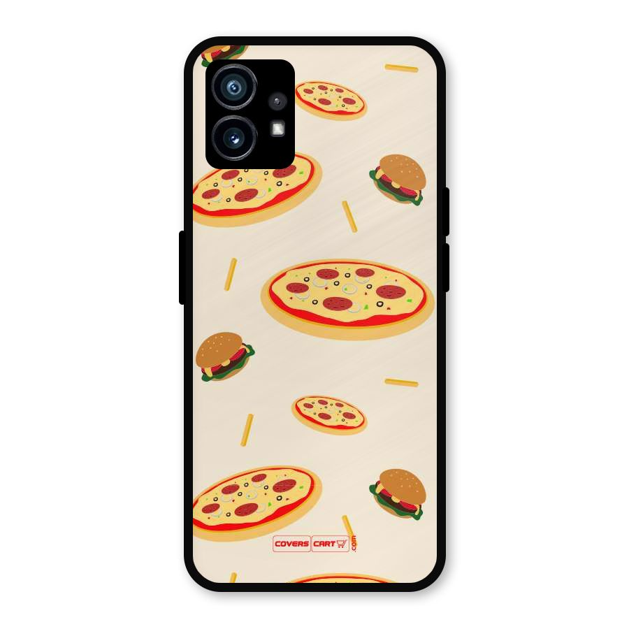 Pizza and Burger Love Metal Back Case for Nothing Phone 1