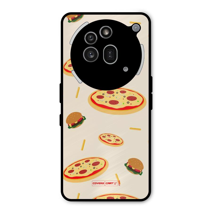 Pizza and Burger Love Metal Back Case for Nothing Phone 3a Pro