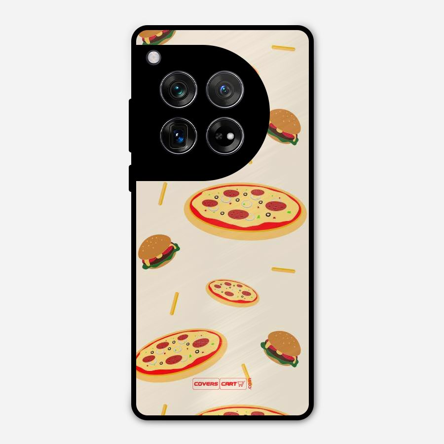 Pizza and Burger Love Metal Back Case for OnePlus 12