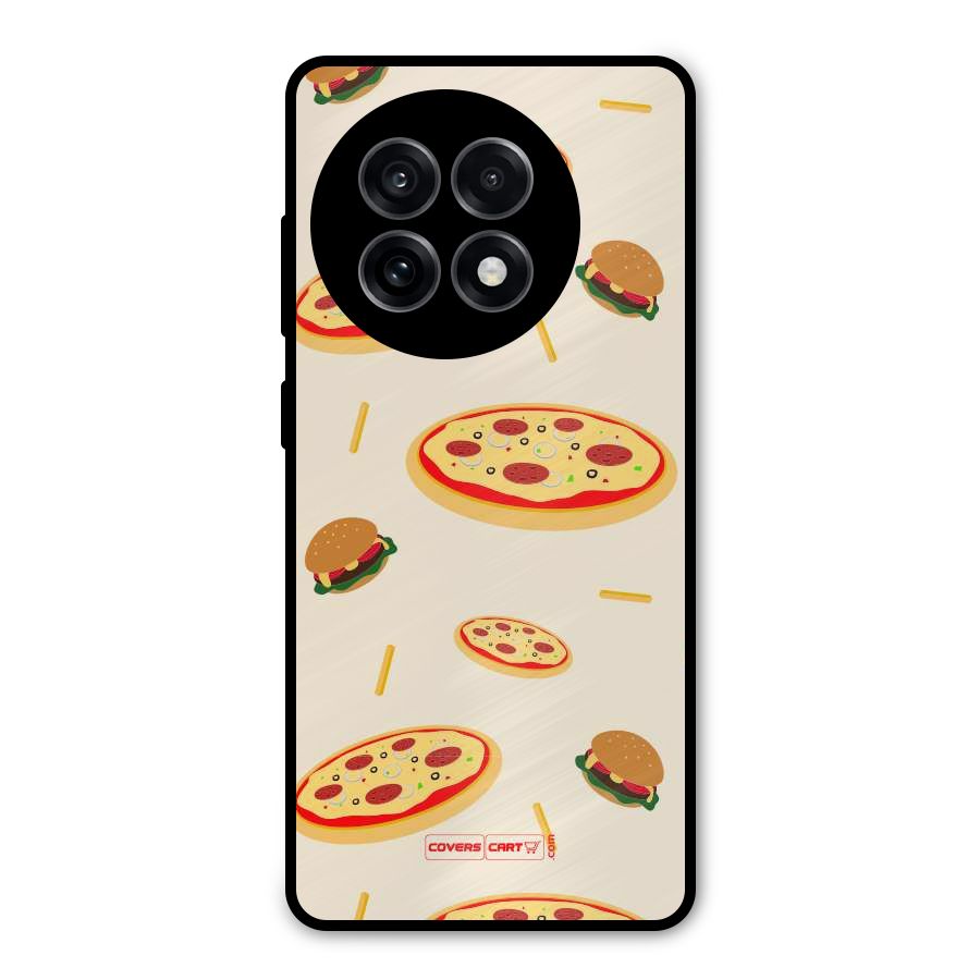 Pizza and Burger Love Metal Back Case for OnePlus 13R