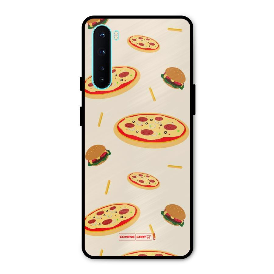 Pizza and Burger Love Metal Back Case for OnePlus Nord