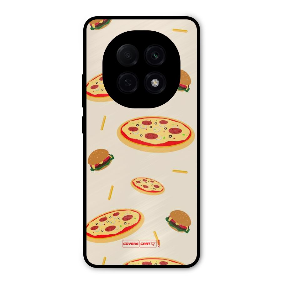 Pizza and Burger Love Metal Back Case for Oppo F29 Pro