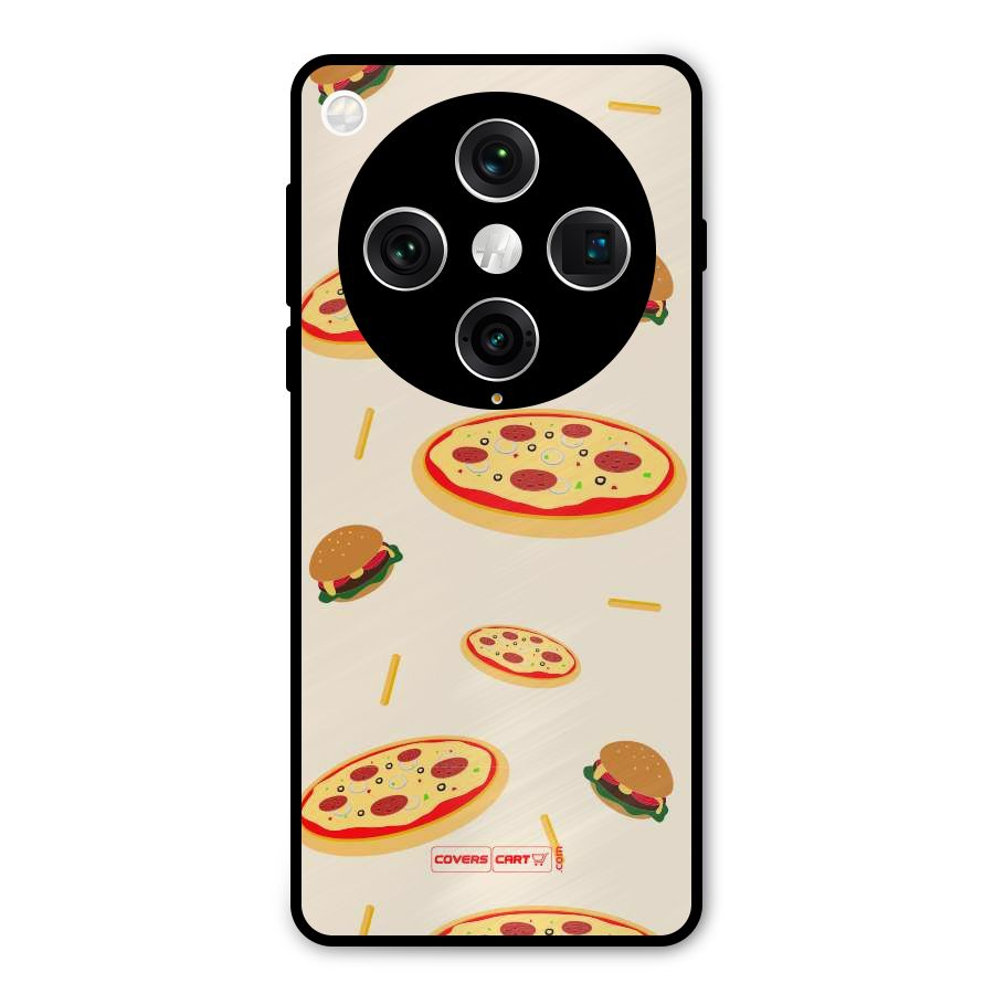 Pizza and Burger Love Metal Back Case for Oppo Find X8 Pro