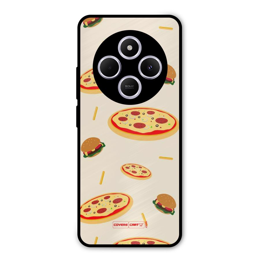 Pizza and Burger Love Metal Back Case for Poco C75 5G