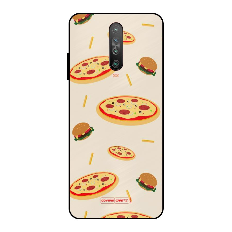 Pizza and Burger Love Metal Back Case for Poco X2