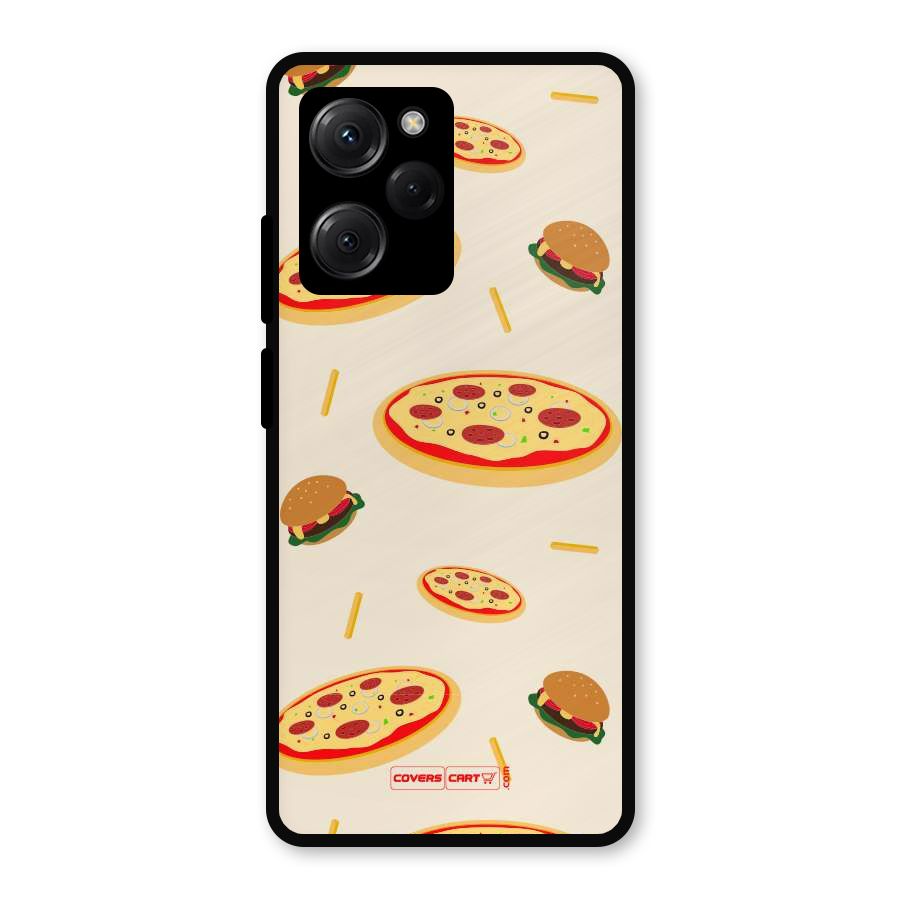 Pizza and Burger Love Metal Back Case for Poco X5 Pro