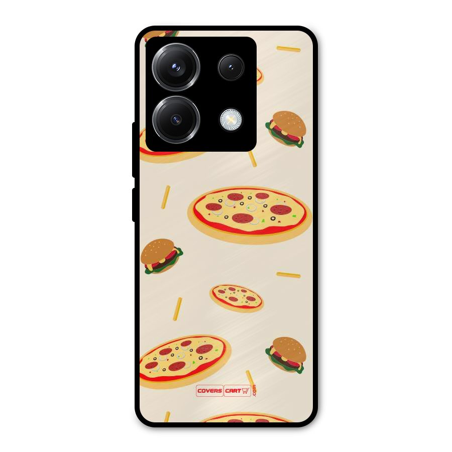 Pizza and Burger Love Metal Back Case for Poco X6