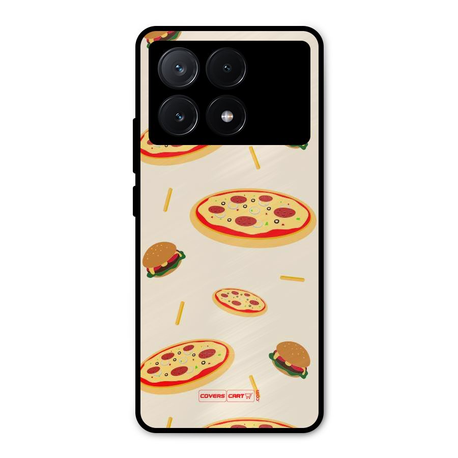 Pizza and Burger Love Metal Back Case for Poco X6 Pro