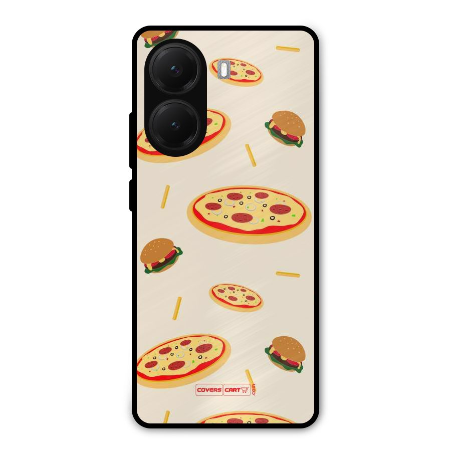 Pizza and Burger Love Metal Back Case for Poco X7 Pro