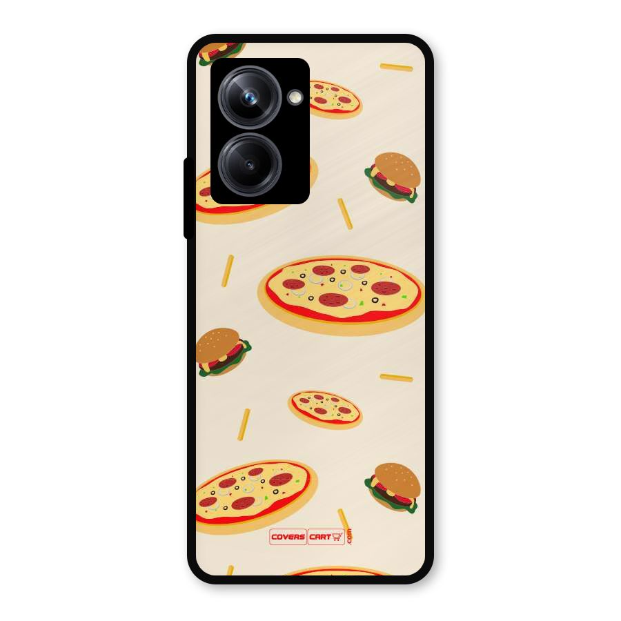 Pizza and Burger Love Metal Back Case for Realme 10 Pro