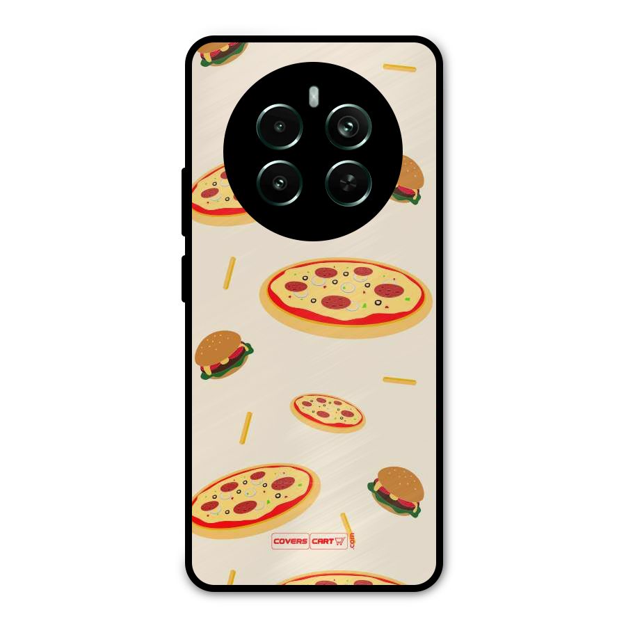 Pizza and Burger Love Metal Back Case for Realme 12 Pro Plus