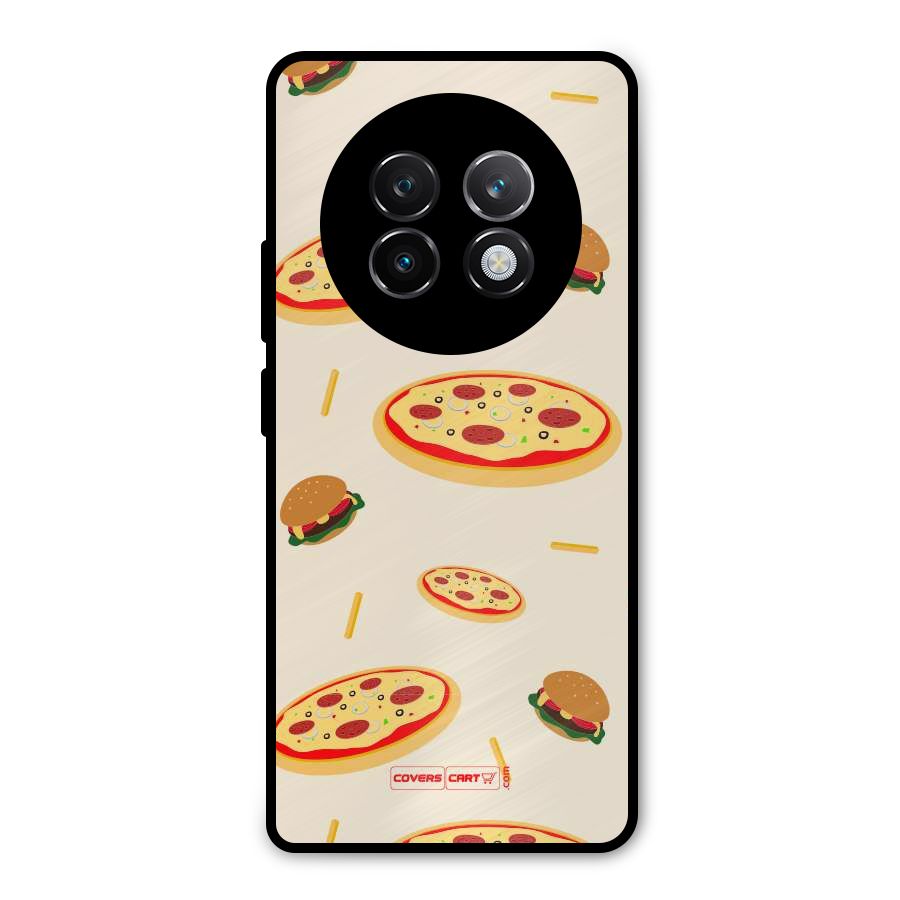 Pizza and Burger Love Metal Back Case for Realme 13 Plus