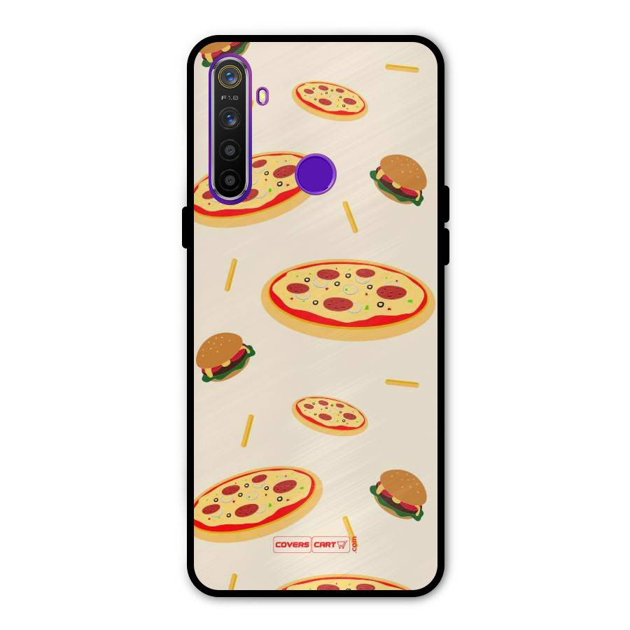 Pizza and Burger Love Metal Back Case for Realme 5